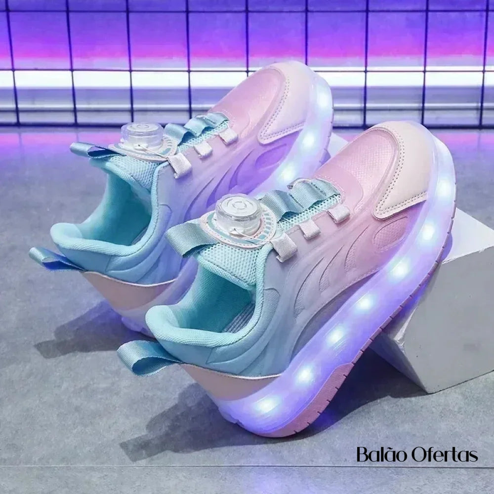 Tênis Infantil Pumello com Rodinhas e Luzes LED - Promoção Kids