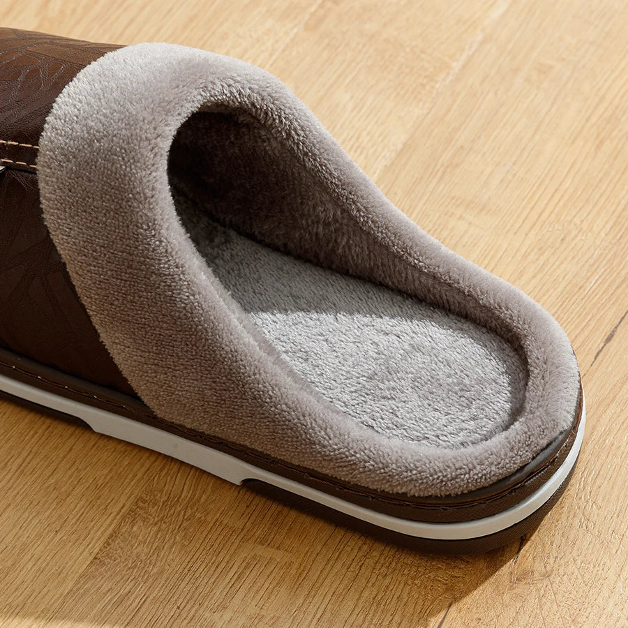 Pantufa de Couro com Forro em Algodão | Basicalle Relax