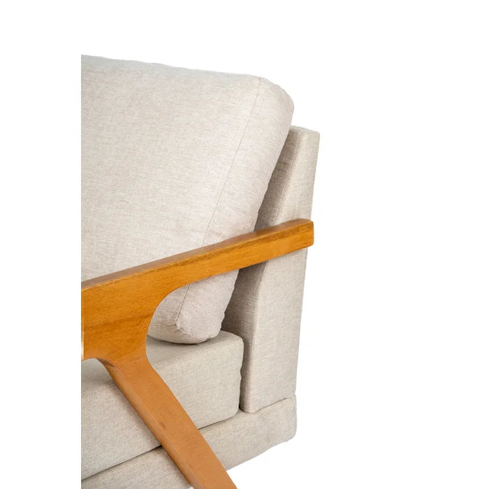 Kit 2 Poltronas Decorativas Luxo Linho Bege Claro
