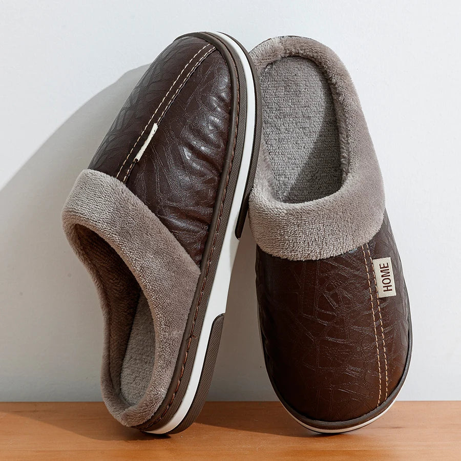 Pantufa de Couro com Forro em Algodão | Basicalle Relax