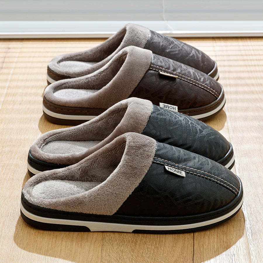Pantufa de Couro com Forro em Algodão | Basicalle Relax
