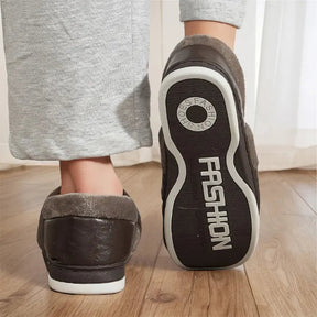Pantufa de Couro com Forro em Algodão | Basicalle Home Marrom