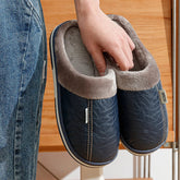 Pantufa de Couro com Forro em Algodão | Basicalle Relax