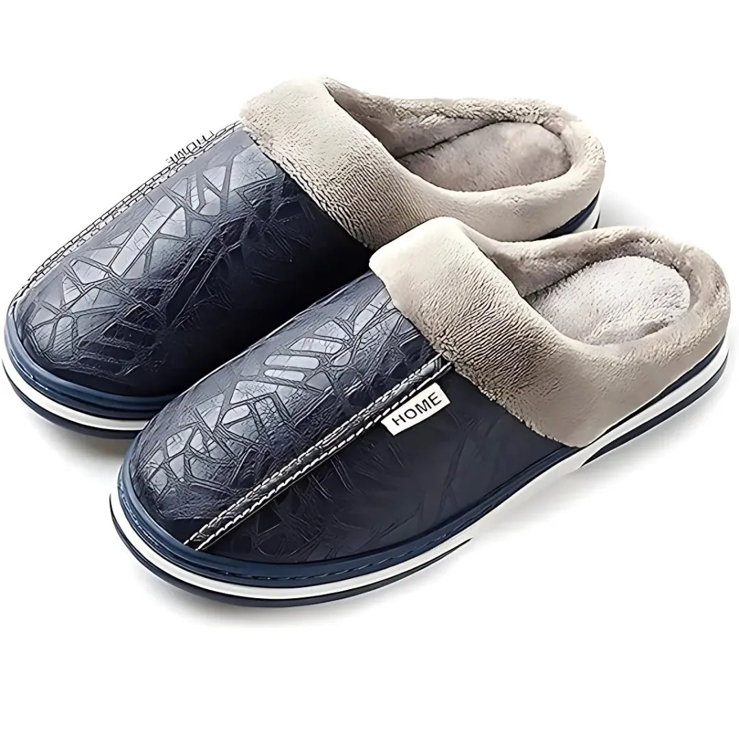 Pantufa de Couro com Forro em Algodão | Basicalle Relax
