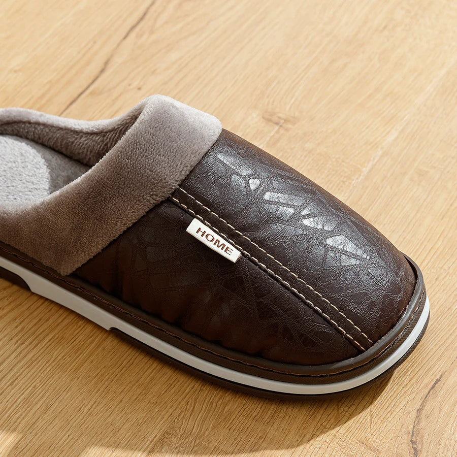 Pantufa de Couro com Forro em Algodão | Basicalle Relax