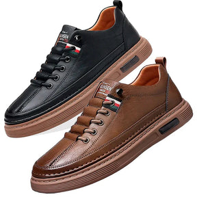 Tênis Casual Italian - de couro Legitimo + Relogio de Brinde
