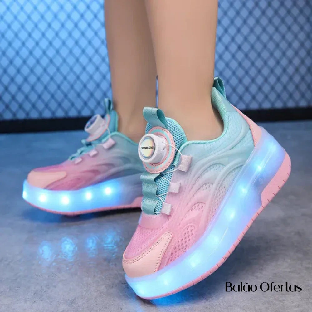 Tênis Infantil Pumello com Rodinhas e Luzes LED - Promoção Kids