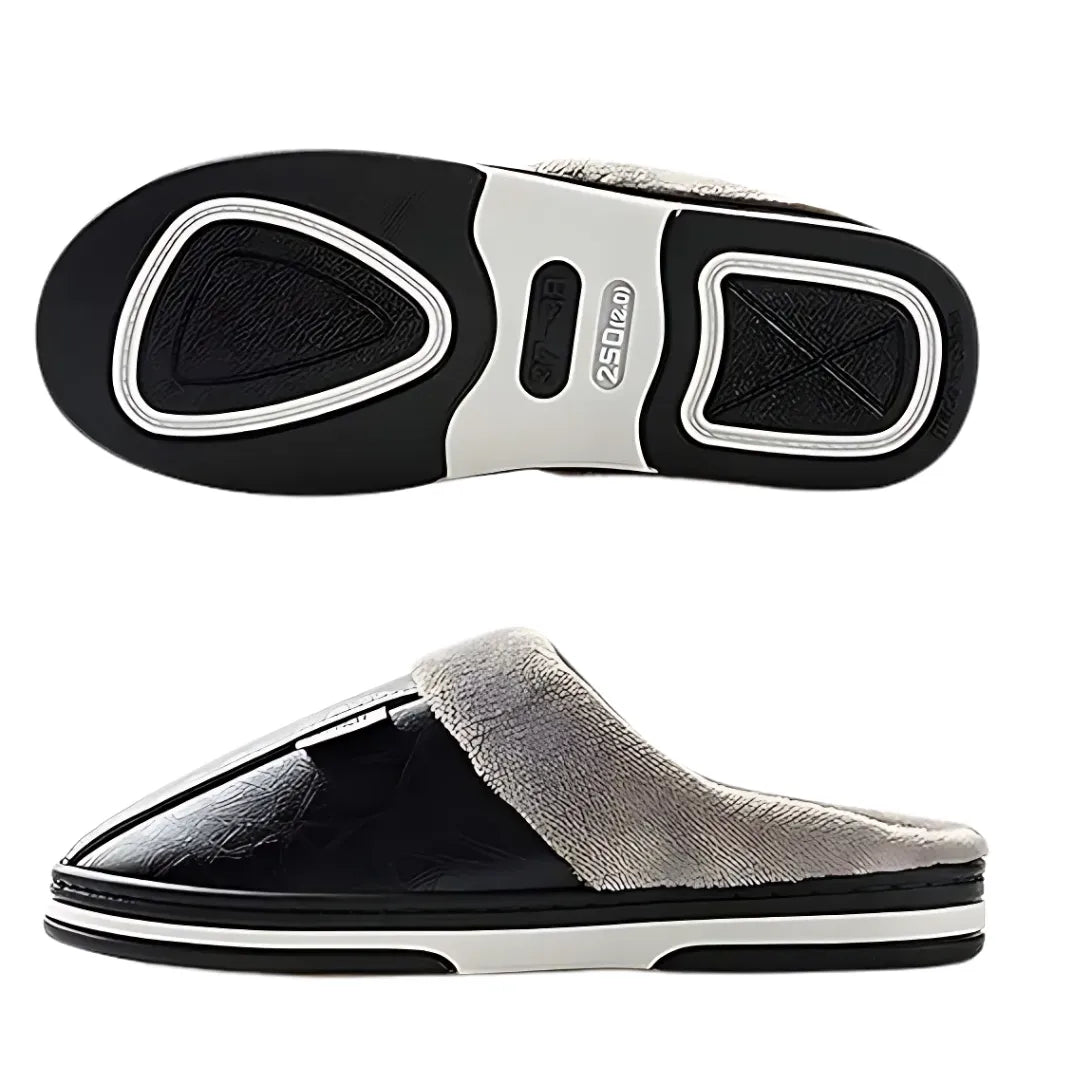 Pantufa de Couro com Forro em Algodão | Basicalle Relax