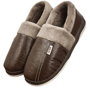 Pantufa de Couro com Forro em Algodão | Basicalle Home Marrom