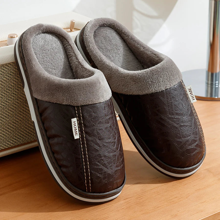 Pantufa de Couro com Forro em Algodão | Basicalle Relax
