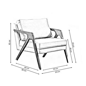 Kit 2 Poltronas Decorativas Luxo Linho Bege Claro