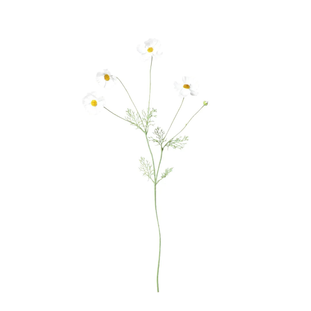 Flor Artificial Cosmos Margarida Silvestre Branca - sem vaso