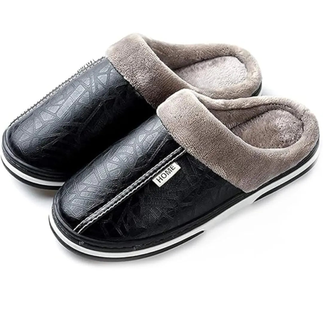 Pantufa de Couro com Forro em Algodão | Basicalle Relax