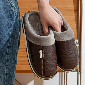 Pantufa de Couro com Forro em Algodão | Basicalle Relax