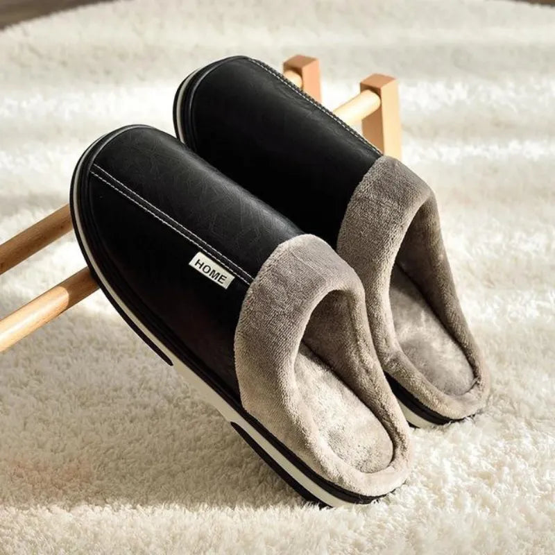 Pantufa de Couro com Forro em Algodão | Basicalle Relax